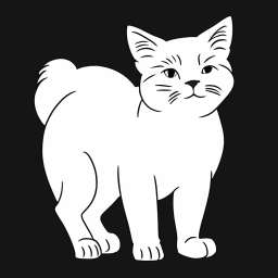 White Cat On Dark Background Illustration free seamless pattern