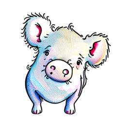 Cute Pig Colorful Illustration free seamless pattern