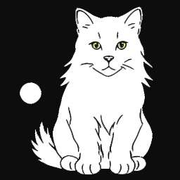 White Cat On Dark Background Illustration free seamless pattern